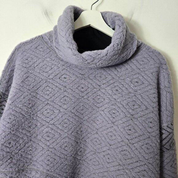 Prana Women's Size M Crestland Pullover Turtleneck Sweater Purple Poly Wool Blen - Picture 4 of 9